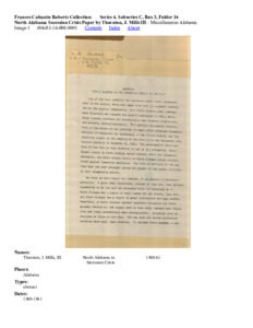 North Alabama Secession Crisis Paper by Thornton, J. Mills III