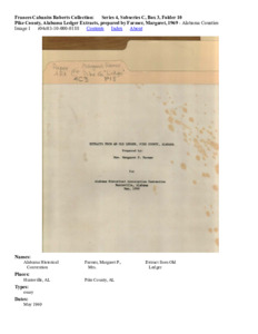 Pike County, Alabama Ledger Extracts, prepared by Farmer, Margaret, 1969