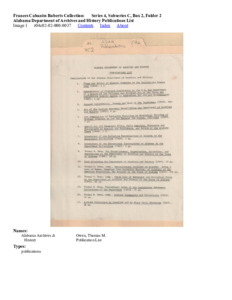 Alabama Department of Archives and History Publications List