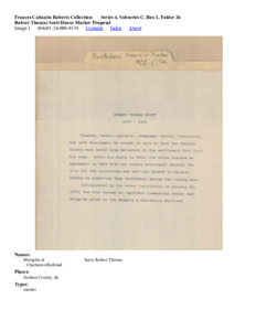 Robert Thomas Scott House Marker Proposal