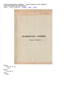 Gainesville Alabama Tour Guide Booklet