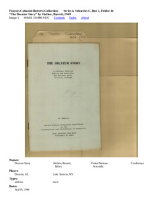 The Decatur Story" by Shelton, Barrett, 1949