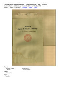 "Auburn Starts a 2nd Century" Booklet by Edwards, Charles, 1958
