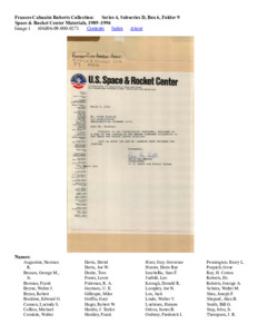 Space &amp; Rocket Center Materials, 1989 -1994