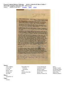 Huntsville Symphony Materials, 1957 - 1977 (1 of 2)