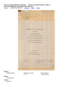 Huntsville Railroad Club Proposal and Materials