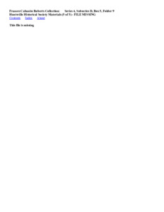 Huntsville Historical Society Materials (5 of 5) - FILE MISSING