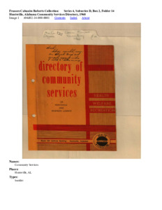 Huntsville, Alabama Community Services Directory, 1960