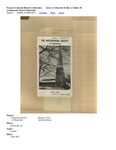 Antiquarian Society Materials