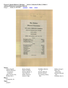 Alabama Historical Commission Materisl