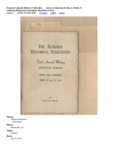 Alabama Historical Association  Materials (3 of 6)