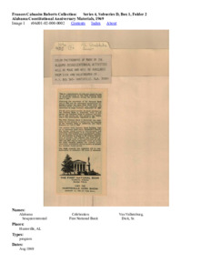 Alabama Constitutional Anniversary Materials, 1969