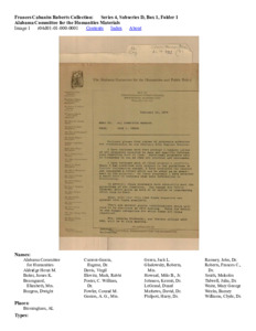 Alabama Committee for the Humanities Materials