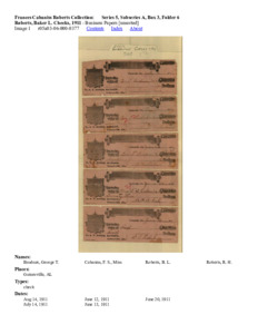 Roberts, Baker L. Checks, 1911