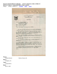 Roberts, Frances C. Gainesville History Paper, undated