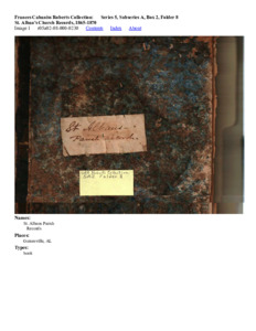 St. Alban's Church Records, 1865-1870