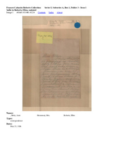 Sallie to Roberts, Ellen, undated