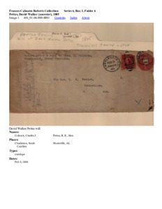 Pettus, David Walker (ancestor), 1805