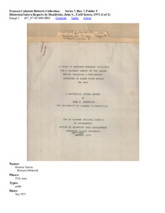 Historical Intern Reports by Hendricks, John S., UAH Intern, 1973 (1 of 2)