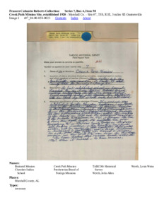 Creek Path Mission Site, establiished 1920