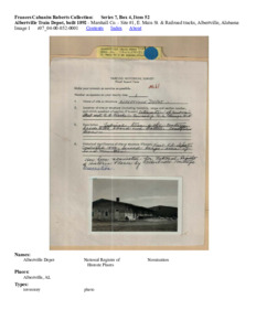 Albertville Train Depot, built 1892