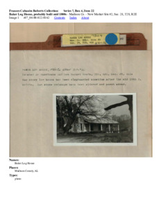 Baker Log House, probably built mid 1800s