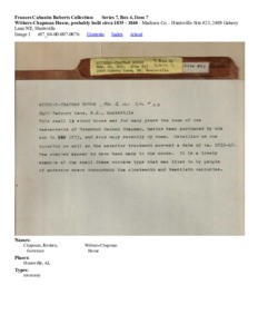 Withers-Chapman House, probably built circa 1835 - 1840