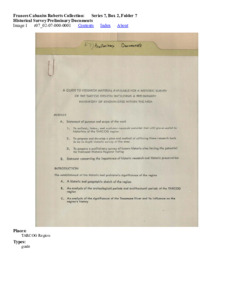 Historical Survey Preliminary Documents