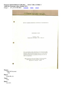 TARCOG Economic Atlas, October 1972