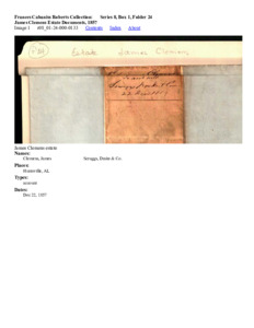 James Clemens Estate Documents, 1857