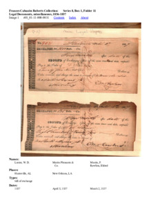 Legal Documents, miscellaneous, 1836-1837