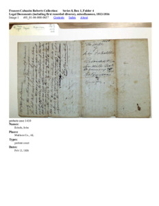 Legal Documents (including first recorded divorce), miscellaneous, 1812-1816