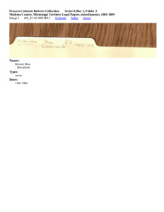 Madison County, Mississippi Territory Legal Papers, miscellaneous, 1805-1809