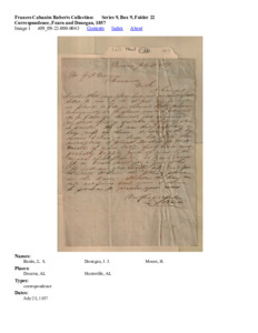 Correspondence, Fearn and Donegan, 1857