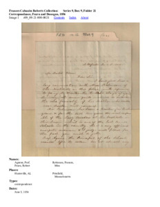 Correspondance, Fearn and Donegan, 1856