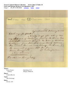Fearn and Donegan Business Correspondence, 1855