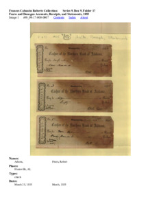 Fearn and Donegan Accounts, Receipts, and Statements, 1855