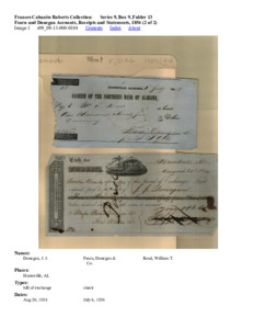 Fearn and Donegan Accounts, Receipts and Statements, 1854 (2 of 2)