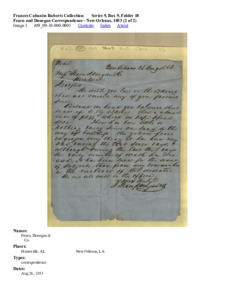 Fearn and Donegan Correspondence - New Orleans, 1853 (2 of 2)