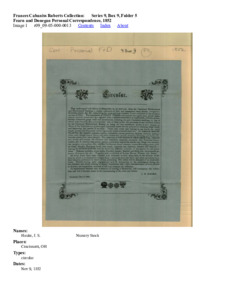 Fearn and Donegan Personal Correspondence, 1852