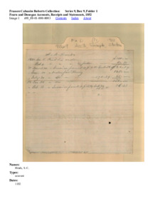 Fearn and Donegan Accounts, Receipts and Statements, 1852