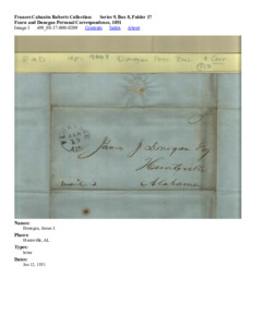Fearn and Donegan Personal Correspondence, 1851