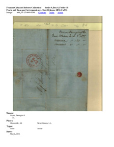 Fearn and Donegan Correspondence - New Orleans, 1851 (2 of 3)