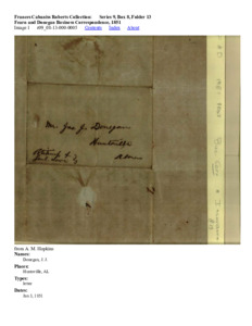 Fearn and Donegan Business Correspondence, 1851