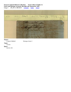 Fearn and Donegan Accounts, Receipts and Statements, 1851