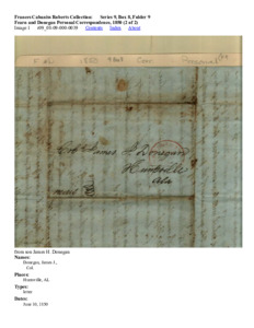 Fearn and Donegan Personal Correspondence, 1850 (2 of 2)