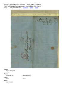 Fearn and Donegan Correspondence - New Orleans, 1850 (3 of 4)