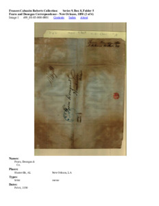 Fearn and Donegan Correspondence - New Orleans, 1850 (2 of 4)