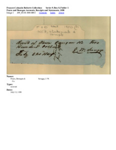 Fearn and Donegan Accounts, Receipts and Statements, 1850