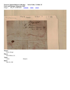 Fearn and Donegan Telegrams, 1849